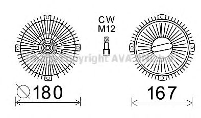 AVA QUALITY COOLING msc524 -  Сцепление, вентилятор радиатора